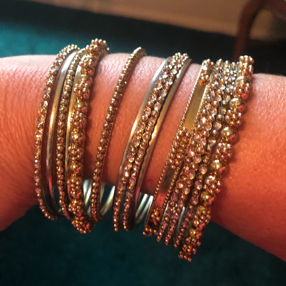 Bloomingdales Gold Bangles set of 12